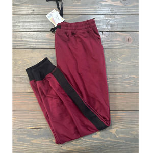LulaRoe Joggers Burgandy with Black Side Stripe Size XL New with Tags
